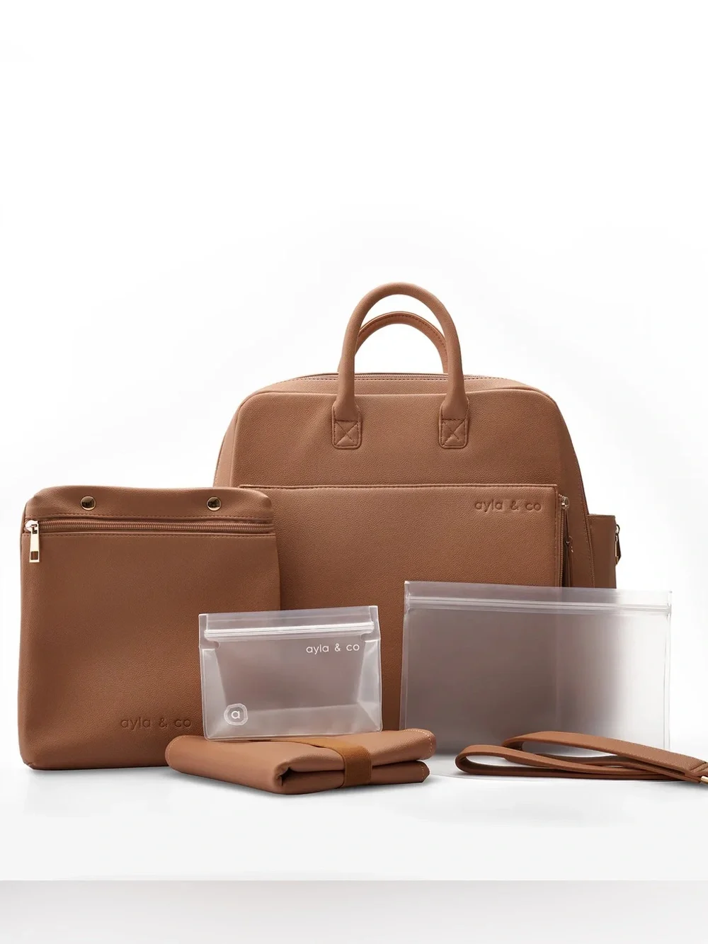 Ayla & Co Brown Diaper Bag Caffe Color Large
